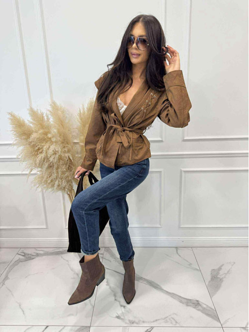 Spodnie jeans z naszywką na tylnej kieszeni ciemno niebieskie DENIM 192 - photo #22
