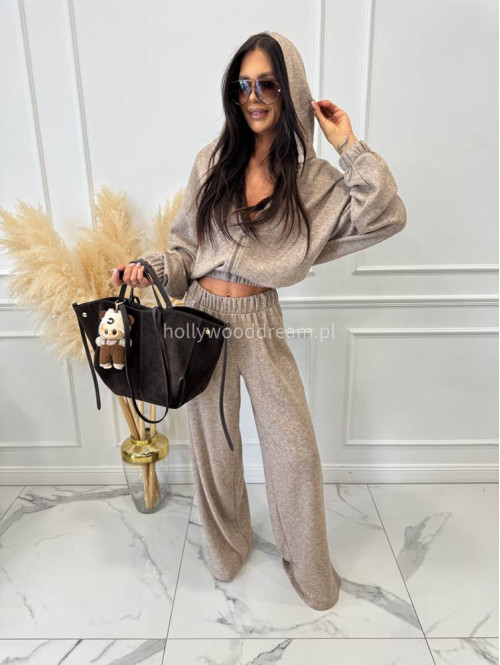 Komplet oversize bluza+ spodnie cappucino MAGNOLIA 183 - photo #31