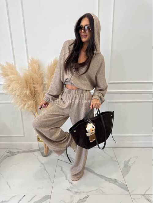 Komplet oversize bluza+ spodnie cappucino MAGNOLIA 183 - photo #32