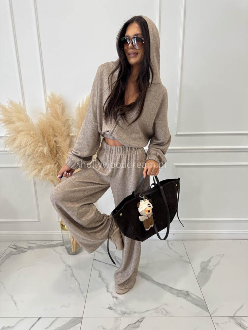 Komplet oversize bluza+ spodnie cappucino MAGNOLIA 183 - photo #33