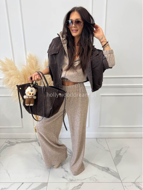 Komplet oversize bluza+ spodnie cappucino MAGNOLIA 183 - photo #38