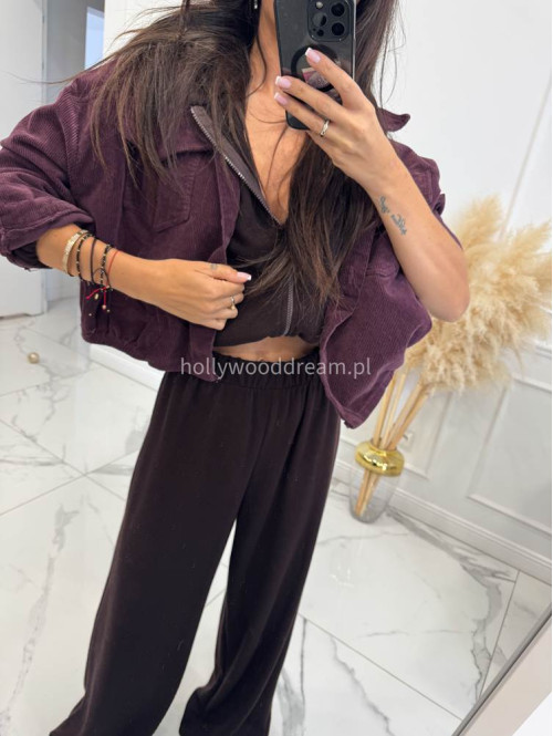 Komplet oversize bluza+ spodnie ciemno czekoladowy MAGNOLIA 183 - photo #15