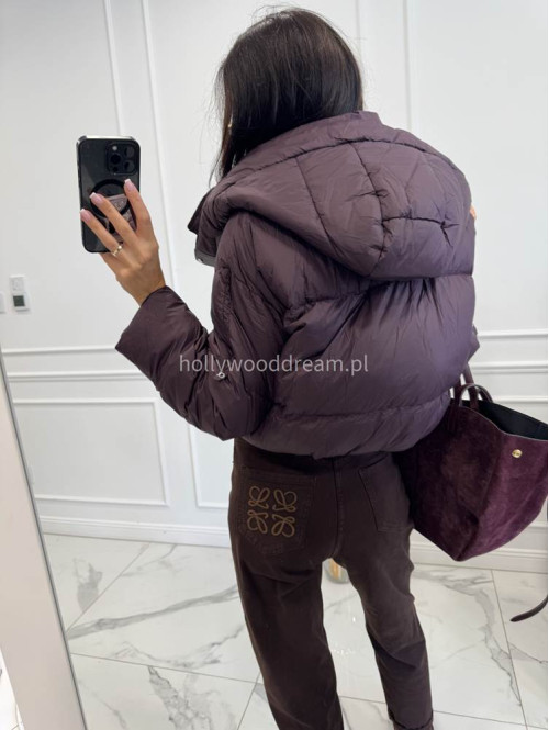 Torebka średnia shopper zamsz + skóra z wkładem bordowa NOE - photo #14