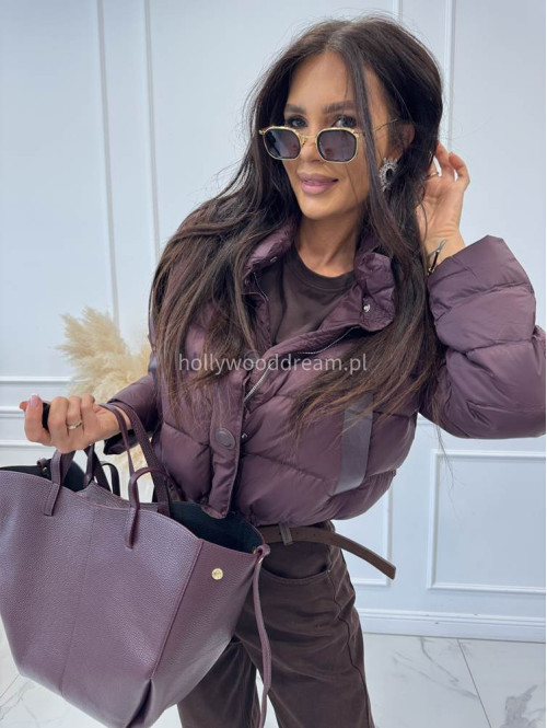 Torebka średnia shopper skórzana z wkładem bordowa GLAMOUR - photo #4
