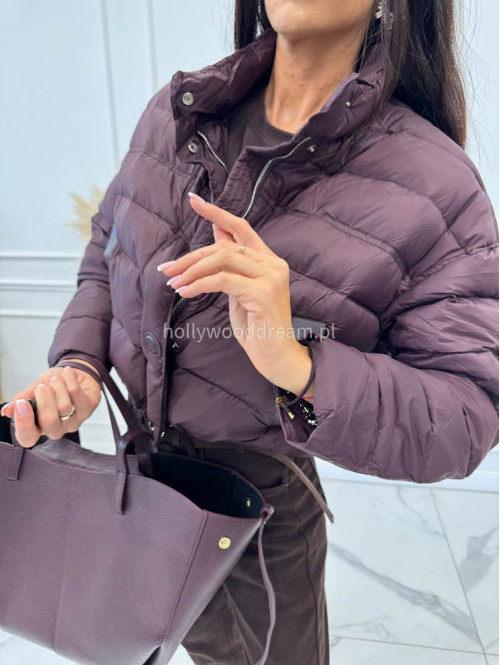 Torebka średnia shopper skórzana z wkładem bordowa GLAMOUR - photo #5