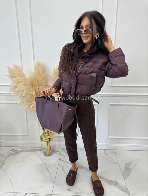 Torebka średnia shopper skórzana z wkładem bordowa GLAMOUR - photo #6