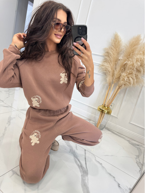Komplet bluza+ spodnie w misie czekoladowy TROY 130