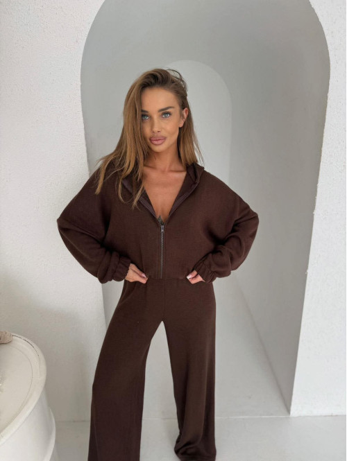 Komplet oversize bluza+ spodnie czekoladowy MAGNOLIA 183 - photo #0