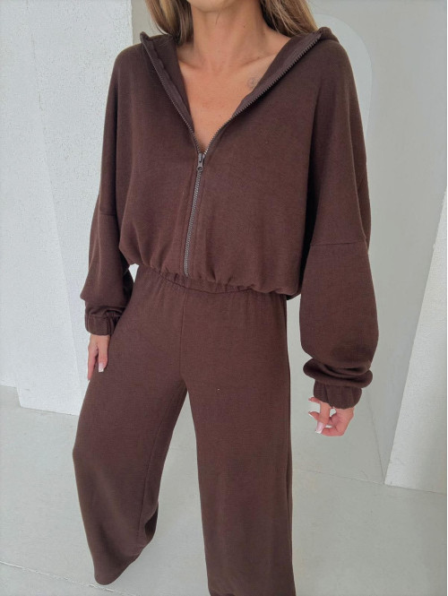 Komplet oversize bluza+ spodnie czekoladowy MAGNOLIA 183 - photo #2