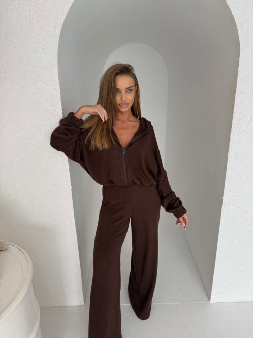 Komplet oversize bluza+ spodnie ciemno czekoladowy MAGNOLIA 183 - photo #22