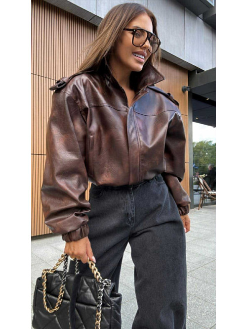 Kurtka oversize vintage brązowa Malori 161