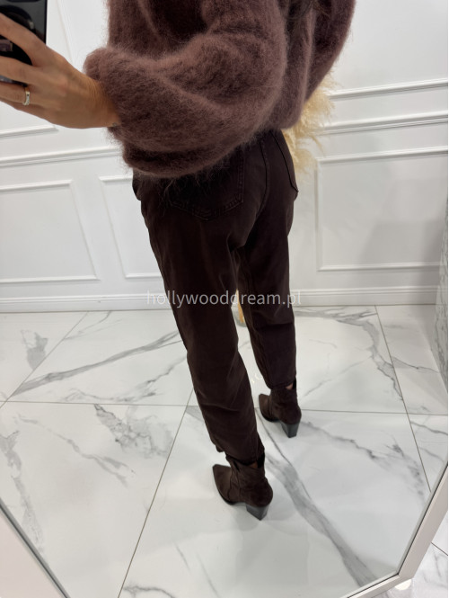 Sweter moherowy z poszerzanymi rękawami czekoladowy WALENCJA 52 - photo #14