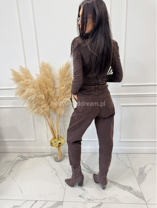 Body z pozłacaną ozdobą i głębokim dekoltem czekoladowe IRMINA 19 - photo #4