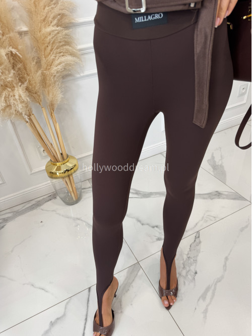 Legginsy z zakładką na palec KOLIAN brązowe 163 - photo #32