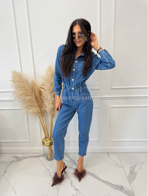 Kombinezon jeansowy z długim rękawem BLUE 193