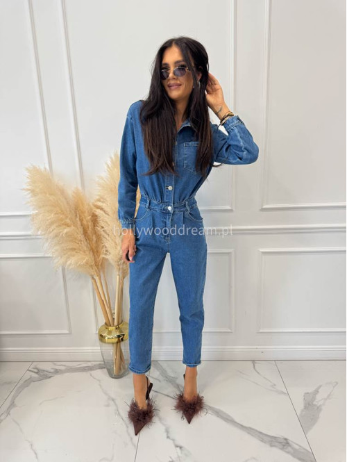 Kombinezon jeansowy z długim rękawem BLUE 193 - photo #18