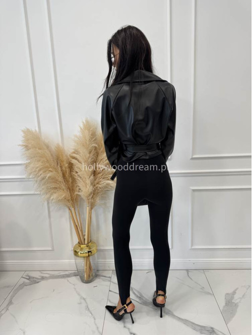 Legginsy z zapiętką i wysoką gumą czarne ME GUSTA 131 - photo #4
