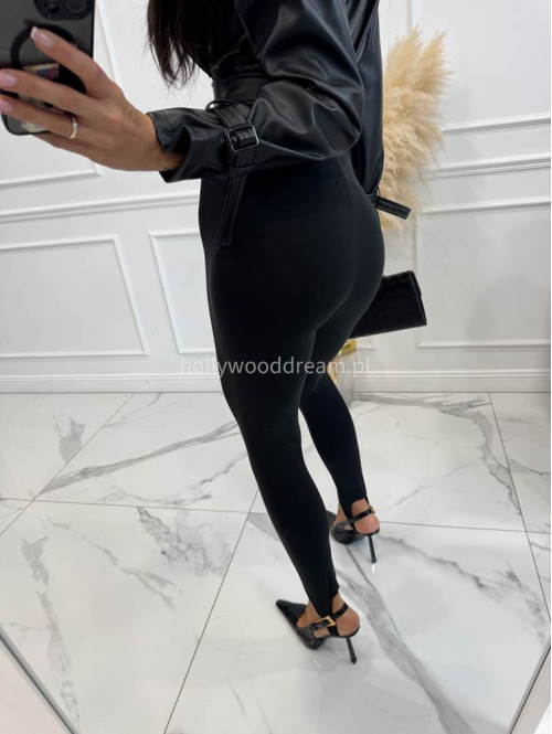 Legginsy z zapiętką i wysoką gumą czarne ME GUSTA 131 - photo #9