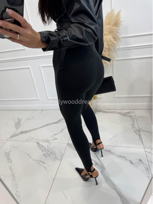 Legginsy z zapiętką i wysoką gumą czarne ME GUSTA 131 - photo #10