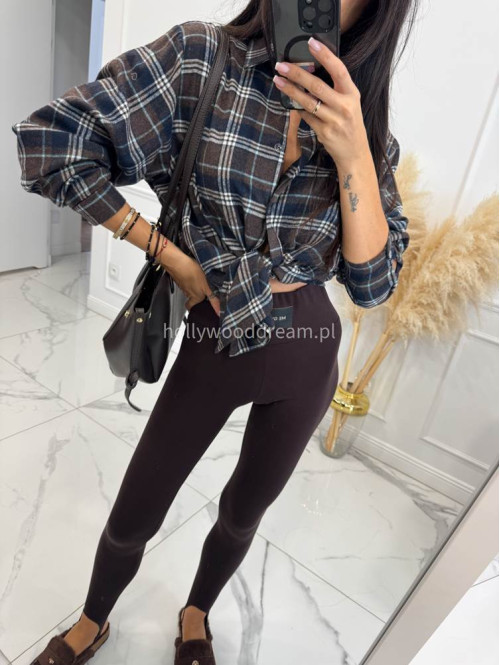 Legginsy z zapiętką i wysoką gumą czekoladowe ME GUSTA 131 - photo #18