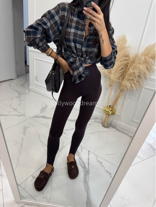 Legginsy z zapiętką i wysoką gumą czekoladowe ME GUSTA 131 - photo #19