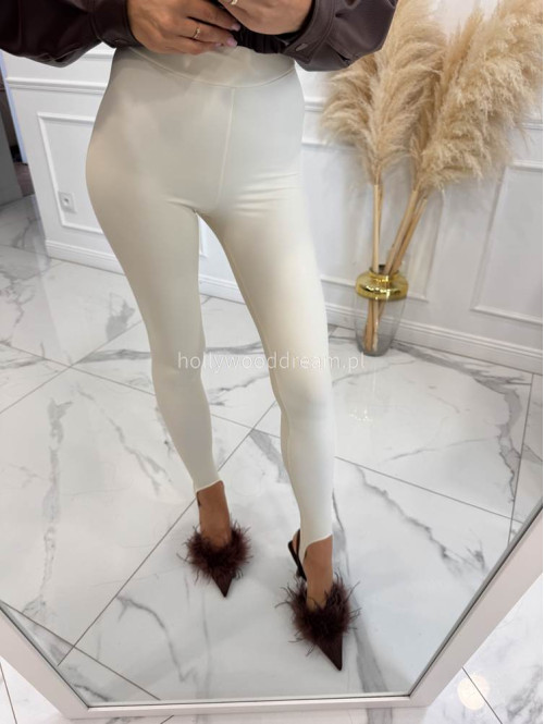 Legginsy z zapiętką beżowe Blania 31 - photo #3