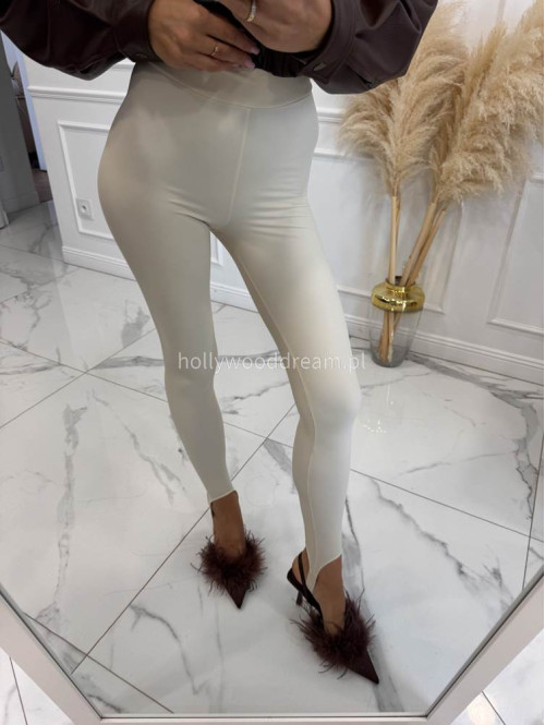 Legginsy z zapiętką beżowe Blania 31 - photo #4