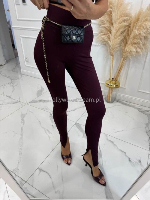 Legginsy z wysokim stanem biskupi fiolet Amerlo 185 - photo #1