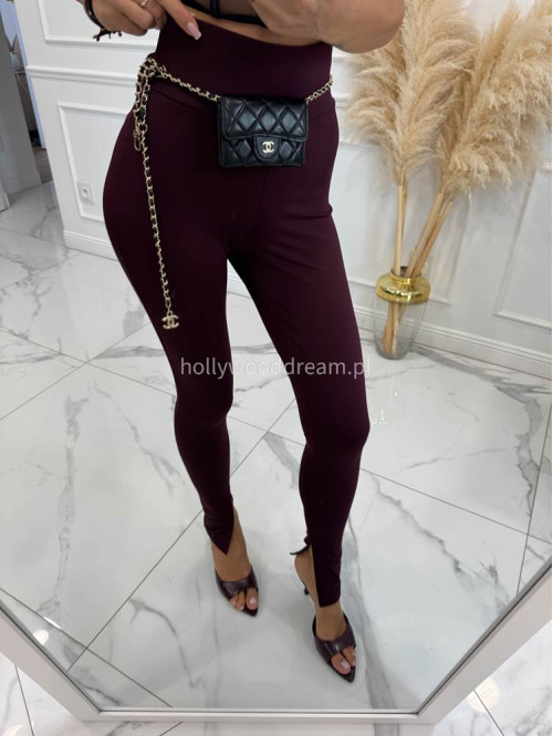 Legginsy z wysokim stanem biskupi fiolet Amerlo 185 - photo #2