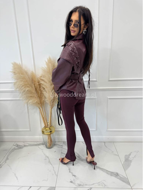 Legginsy z wysokim stanem biskupi fiolet Amerlo 185 - photo #10
