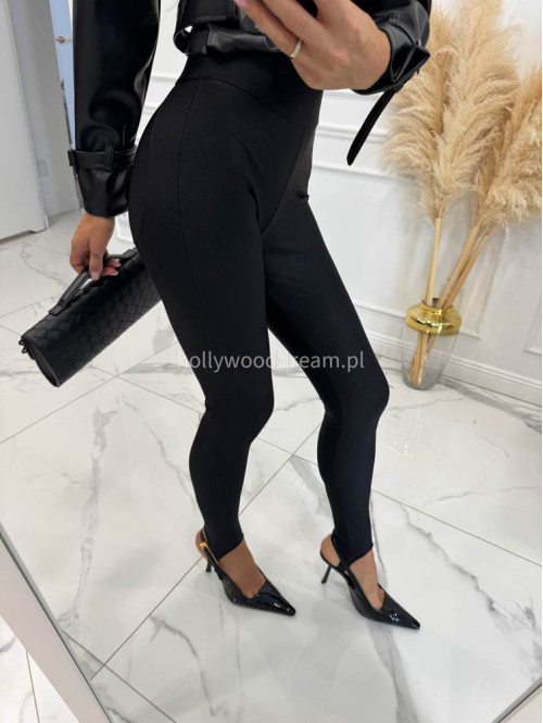 Legginsy shine  z zapiętką czarne Kamila 185 - photo #5
