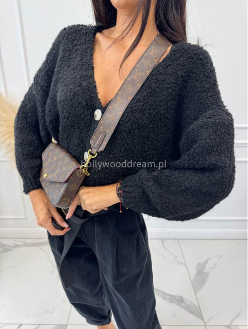 Czarny sweter bukla zapinany na guziki ERWIN 194,190 - photo #2