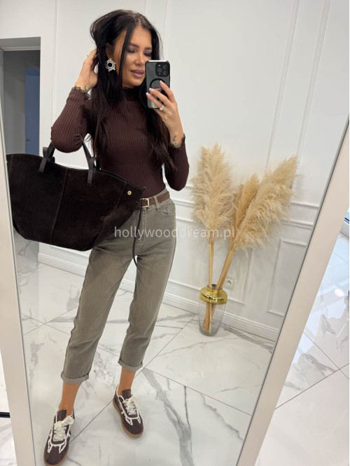 Szare spodnie jeansowe z naszywką na tylnej kieszeni DENIM 192 - photo #2