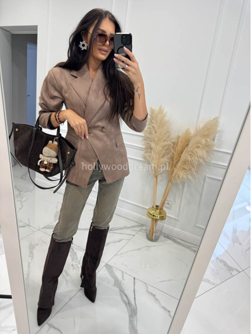 Szare spodnie jeansowe z naszywką na tylnej kieszeni DENIM 192 - photo #16