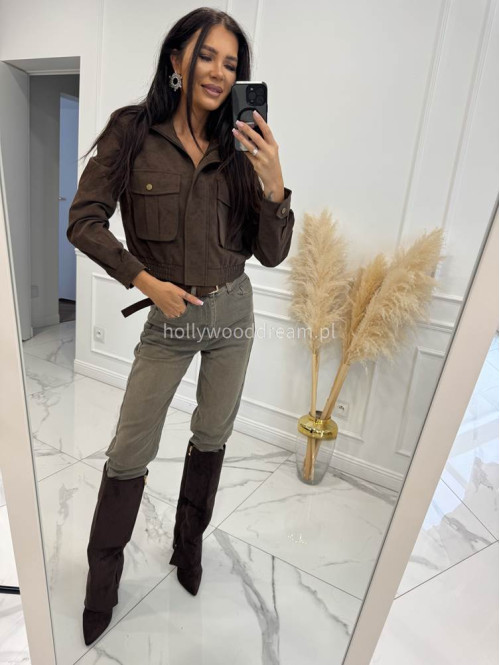 Szare spodnie jeansowe z naszywką na tylnej kieszeni DENIM 192 - photo #19