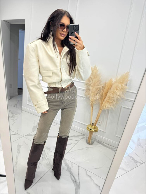 Szare spodnie jeansowe z naszywką na tylnej kieszeni DENIM 192 - photo #23