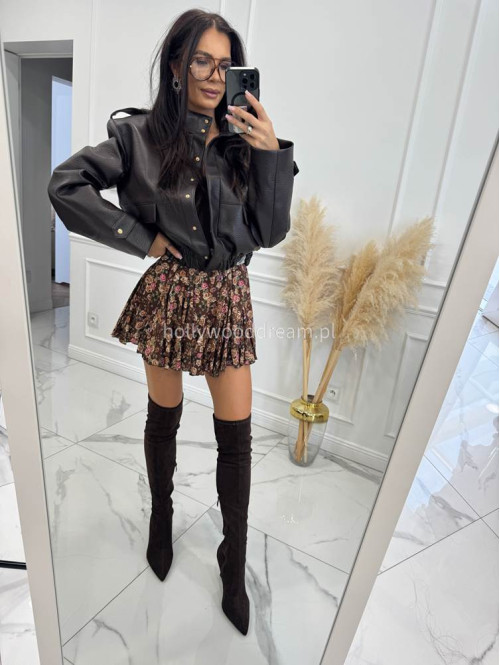 Czekoladowa kurtka bomber skórzana premium MILENA 25 Czekoladowa kurtka bomber skórzana premium MILENA 25 - photo #17