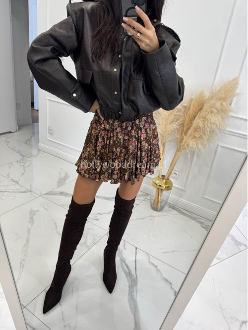 Czekoladowa kurtka bomber skórzana premium MILENA 25 Czekoladowa kurtka bomber skórzana premium MILENA 25 - photo #19