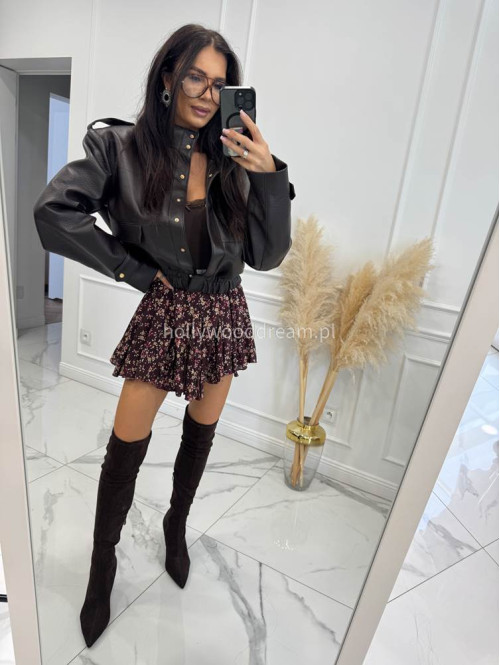 Czekoladowa kurtka bomber skórzana premium MILENA 25 Czekoladowa kurtka bomber skórzana premium MILENA 25 - photo #21