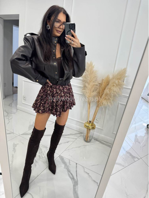 Czekoladowa kurtka bomber skórzana premium MILENA 25 Czekoladowa kurtka bomber skórzana premium MILENA 25 - photo #22