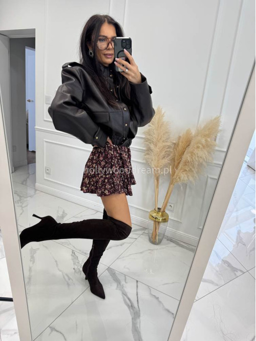 Czekoladowa kurtka bomber skórzana premium MILENA 25 Czekoladowa kurtka bomber skórzana premium MILENA 25 - photo #23