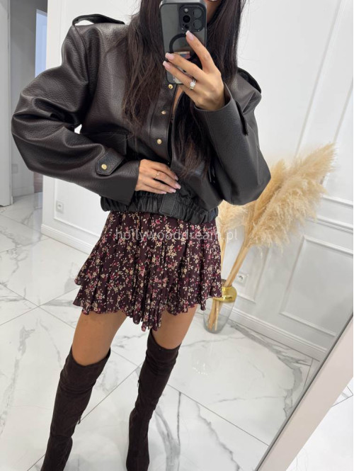 Czekoladowa kurtka bomber skórzana premium MILENA 25 Czekoladowa kurtka bomber skórzana premium MILENA 25 - photo #26