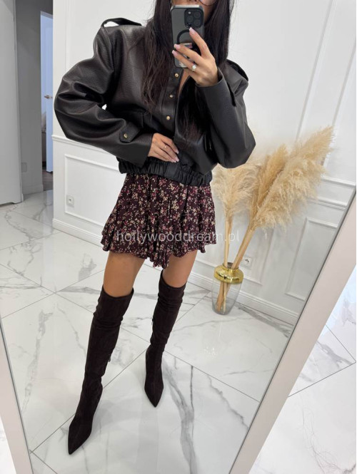 Czekoladowa kurtka bomber skórzana premium MILENA 25 Czekoladowa kurtka bomber skórzana premium MILENA 25 - photo #27