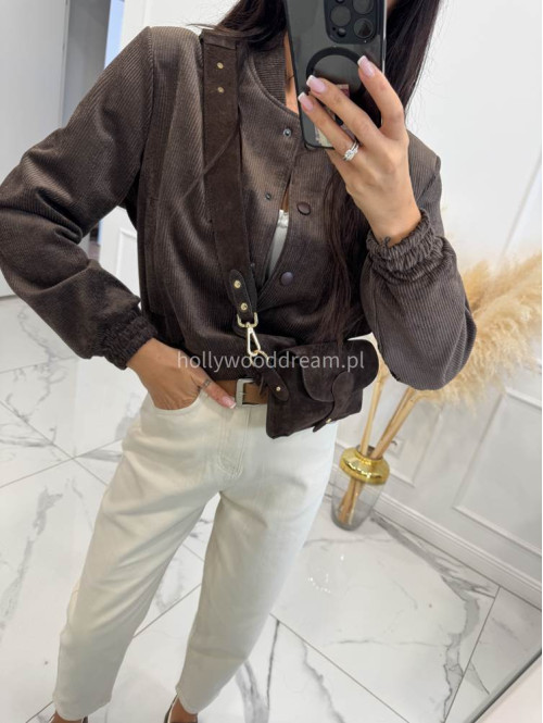 Kremowe spodnie jeans z paskiem Fobis 24 - photo #6