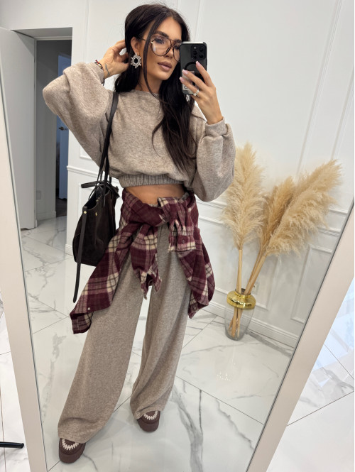 Cappuccino komplet sweterkowy bluza+ spodnie Milka 183