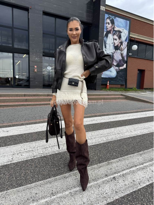 Czekoladowa kurtka bomber skórzana premium MILENA 25 Czekoladowa kurtka bomber skórzana premium MILENA 25 - photo #28