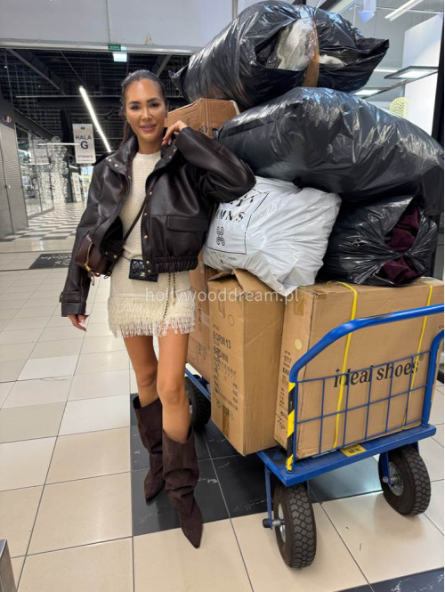 Czekoladowa kurtka bomber skórzana premium MILENA 25 Czekoladowa kurtka bomber skórzana premium MILENA 25 - photo #34