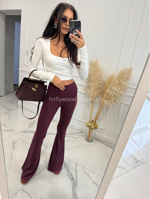 Biała bluzka z długim rękawem i dekoltem karo MARCELA 30 - photo #1
