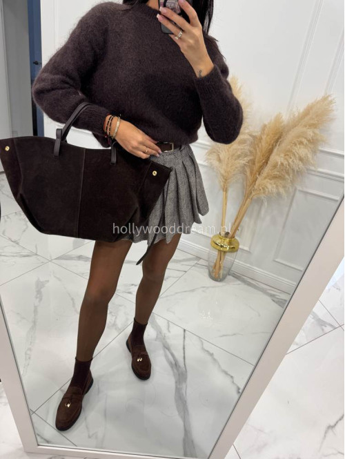 Czekoladowy sweter z kid moherem Paulina 194 - photo #9