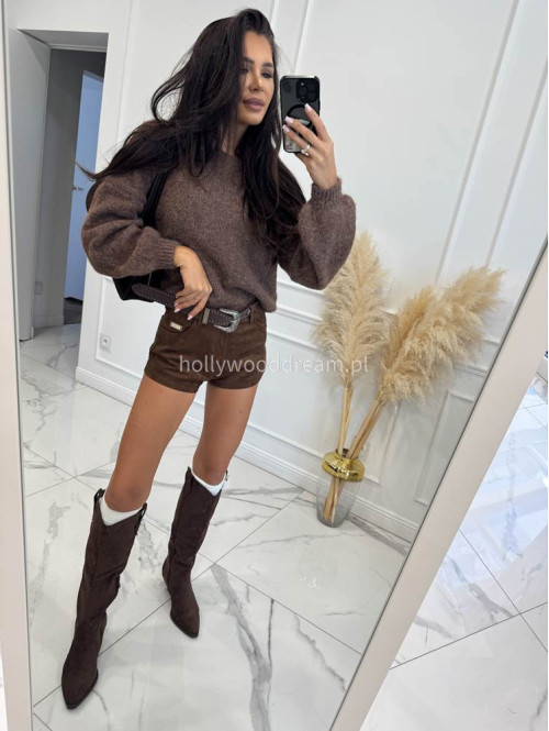Jasno brązowy sweter ze ściągaczami przy rękawach i w talii MUFFIN 19 - photo #7